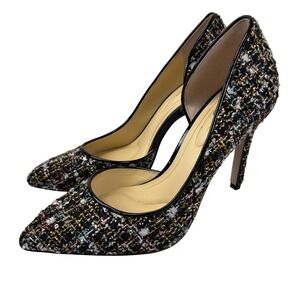 Jessica Simpson Prizma D'Orsay Pumps 6.5M Black Sparkle Tweed Stiletto